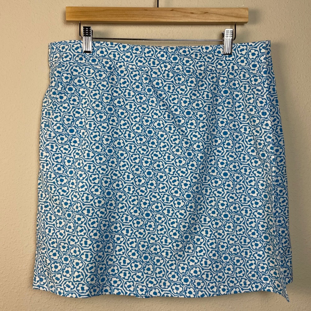 Ripskirt Size L Womens Blue White Geometric Skirt Casual Summer‎ Resort